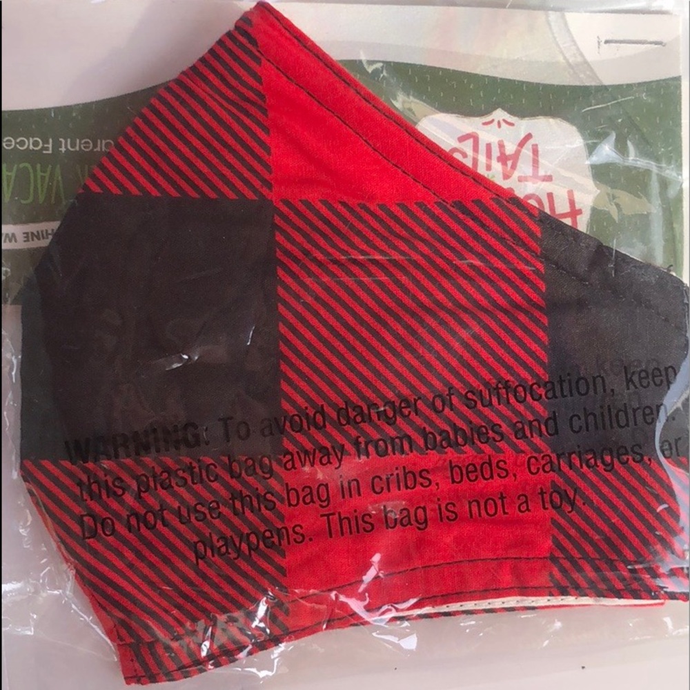 NEW Red & Black Buffalo Check Face Mask - Picture 9 of 11
